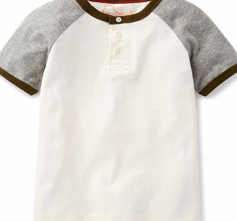 Mini Boden Raglan Henley Ecru/Grey Marl Mini Boden,