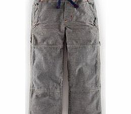 Mini Boden Rib Waist Carpenters, Slate Denim Ticking,Dark