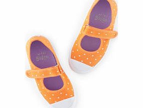 Mini Boden Spotty Canvas Pumps, Clementine/ Snowdrop,Cherry