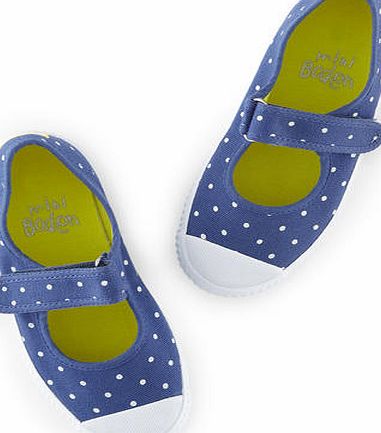 Mini Boden Spotty Canvas Pumps, Soft Navy/ Snowdrop 34523498