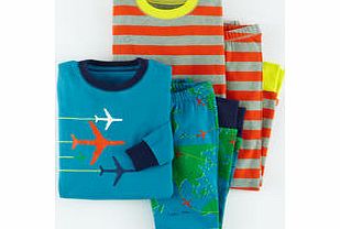 Mini Boden Twin Pack Logo Long Johns, Lagoon Flight