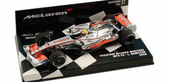 McLaren Mercedes MP4-23 (Lewis Hamilton 2008) in Silver (1:43 scale) Diecast Model Car