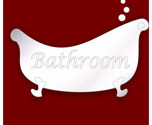 Mirrors-Interiors Bathroom Decorative Mirror- Stylish BATHTUB BATHROOM DOOR SIGN 12cm Acrylic Safety Mirror