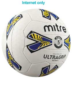 mitre Ultra Grip White Netball - Size 5