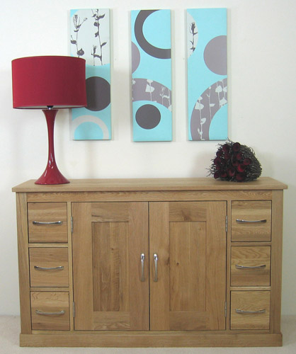 Oak Six Drawer Sideboard