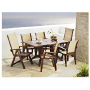 Resin & Textilene 6 Seater Set, Chocolate