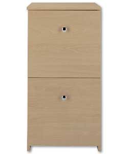 2 Drawer Filing Cabinet - Beech Effect