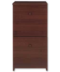 2 Drawer Filing Cabinet - Mahogany Effect