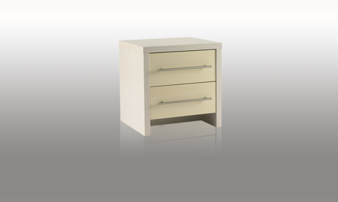 Bedroom Cream Gloss 2 Drawer Bedside Chest