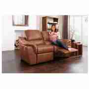 Regular Leather Recliner Sofa, Caramel