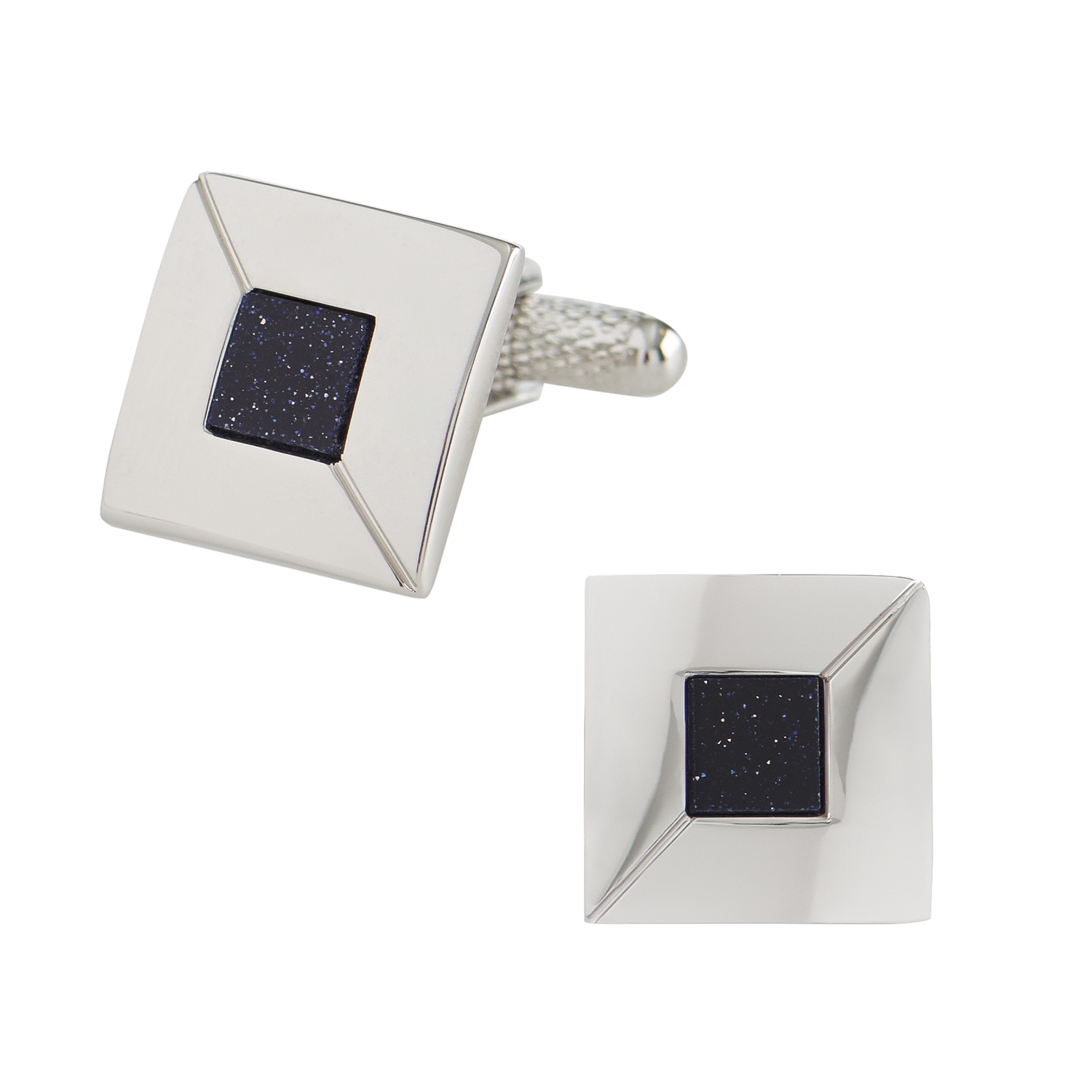 Navy and Goldstone Insert Cufflinks