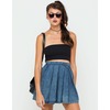 Motel Bandeau Exposed Zip Crop Top in Black