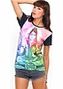 Motel Basic Rainbow Shiva Print T Shirt in Black