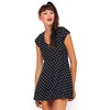 Motel Julia Cap Sleeve Dress in Black and White