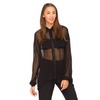 Motel Layla Oversized Sheer Shirt in Black