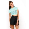 Motel Mindy Turtleneck Crop Tee in Peppermint