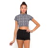 Motel Mindy Turtleneck Crop Top in Monochrome