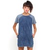 Motel Orla Denim Panel Dress in Mixed Wash