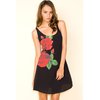 Motel Sonia Dress In Big Red Rose Bud Black