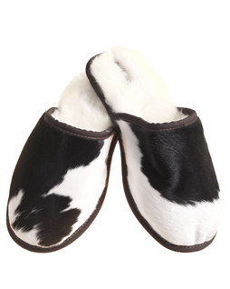 Cowhide Slipper Black