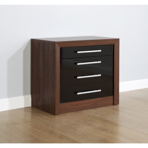 Biarritz 4 Drawer Chest in Black Gloss