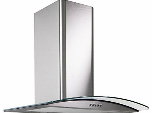 ART28301 60cm Designer Stainless Curved Glass Chimney Cooker Hood Extractor