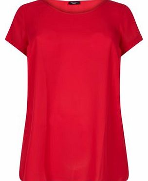 Inspire Dark Red Curved Hem T-Shirt 3214966