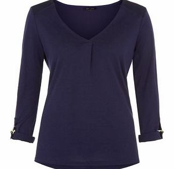 Navy V Neck Utility Blouse 3313791