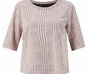 Pink Jacquard Check Boxy T-Shirt 3120844