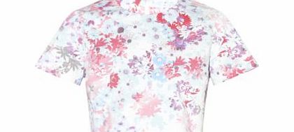 White Floral Print Crop T-Shirt 3088713