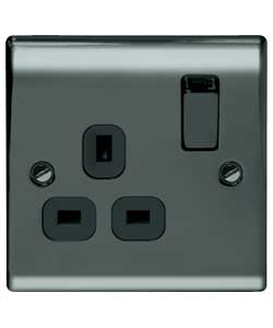 Single Switched Socket - Black