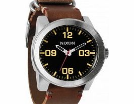 Nixon Mens Corporal Black Brown Watch