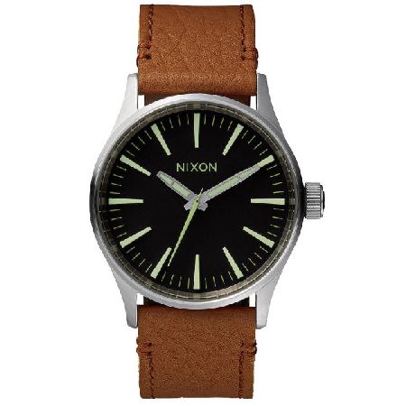 Nixon Mens Nixon The Sentry 38 Leather Watch - Black