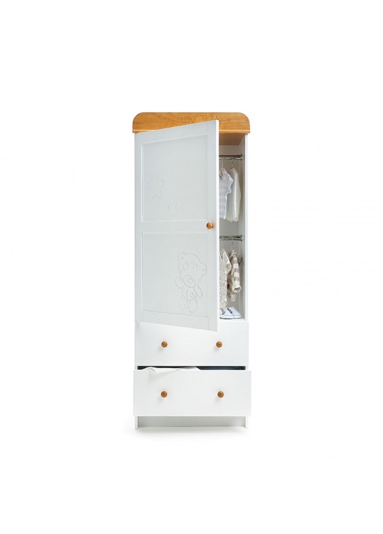 OBaby Tiny Tatty Teddy Single Wardrobe-White