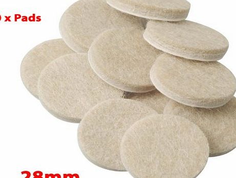 Oak Furniture House 40 Oak Furniture Self Adhesive Felt Pads Wood Floor Protectors (28mm)