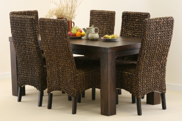 Oak Furniture Land Mantis Dark Mango Dining Room Set