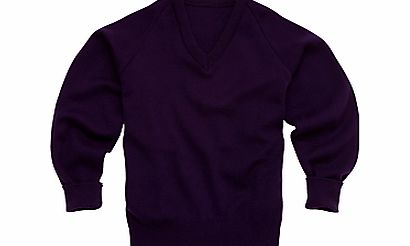 Other Schools Plain Unisex School V-Neck Acrylic Jumper, Purple