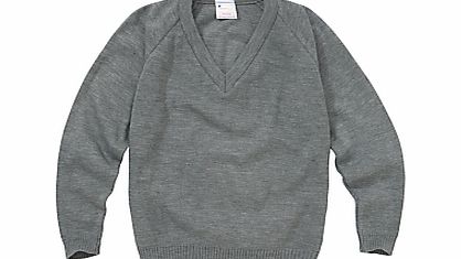 Other Schools Plain Unisex School V-Neck Jumper, Grey