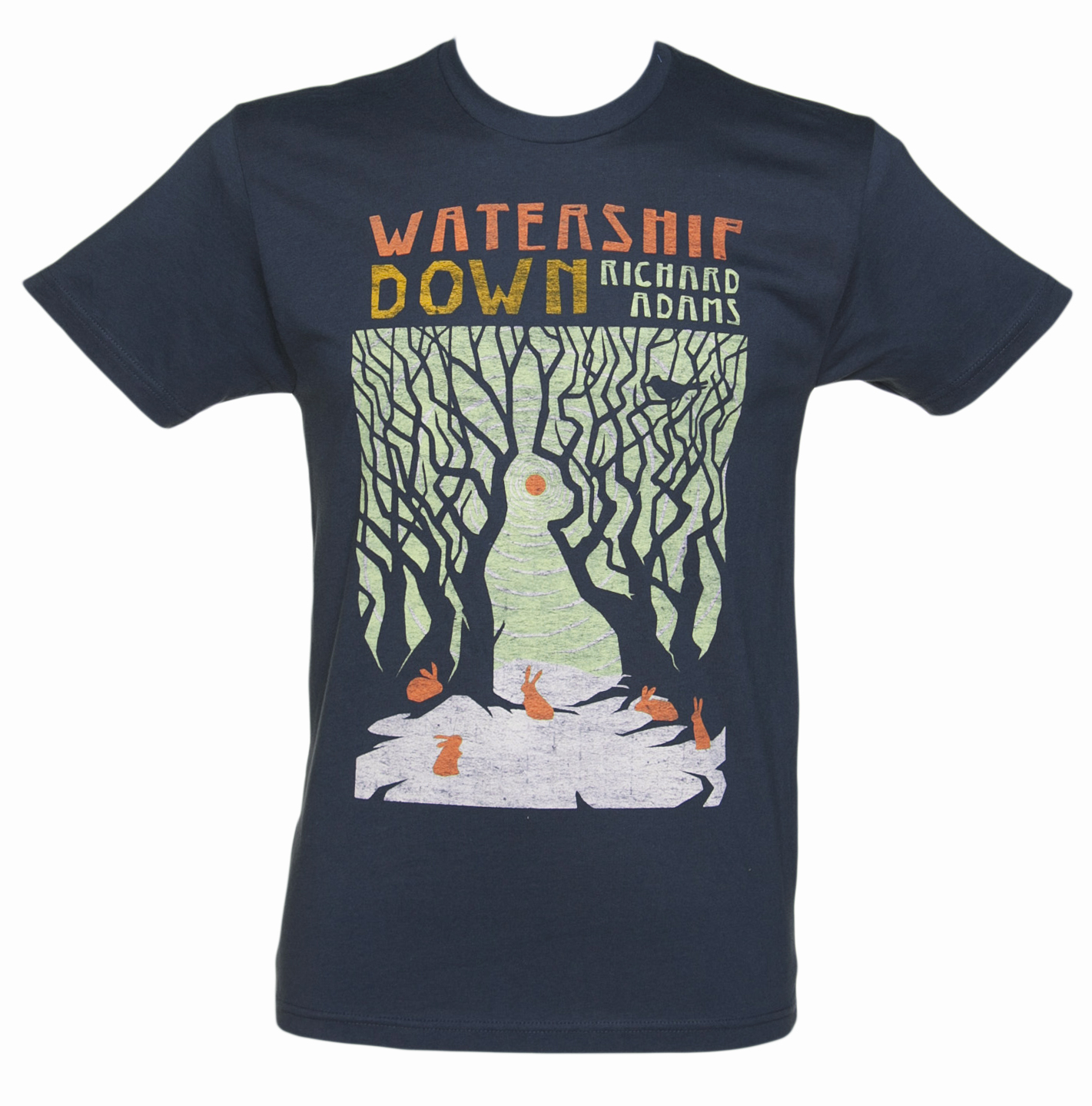 Mens Navy Watership Down Book Cover T-Shirt