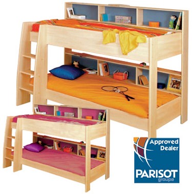 Parisot Tam Tam Beech Bunk Bed with Shelves