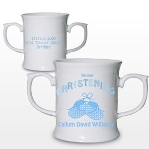 Bootee Blue Christening Loving Mug