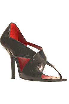 Patent leather wrap-around stilettos