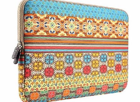 Plemo  Bohemian Style Canvas Fabric 11-11.6 Inch Netbook / Laptop / Notebook Computer / MacBook Air Sleeve Case Bag Cover, Sunlight Garden