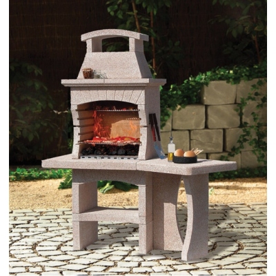 Agadir Antique Pre Cast Stone Barbecue and Side