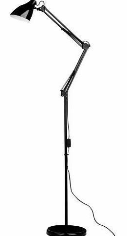 Black Fully Adjustable Metal Reading/Floor Lamp