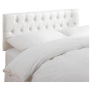 Headboard, White Faux Leather, King