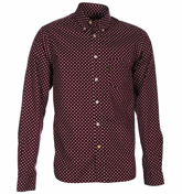 Burgundy and Cream Polka Dot Shirt