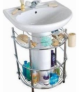 Bathroom Chrome Under Sink Caddy Basin Storage Shelving