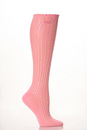 Ladies 2 Pair Pringle Debbie Lacy Knee High In 4 Colours Grey