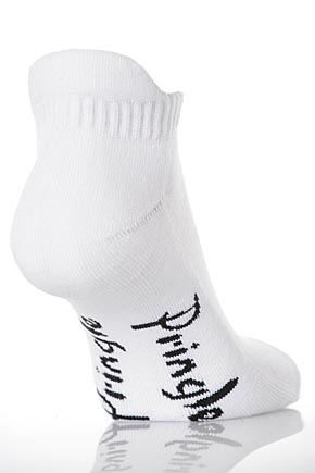 Ladies 3 Pair Pringle Johanne Cushion Trainer Sock White